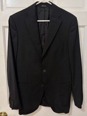 Bally of Switzerland Men's Blazer Wool Suit Jacket Black 36 46 Made in Italy